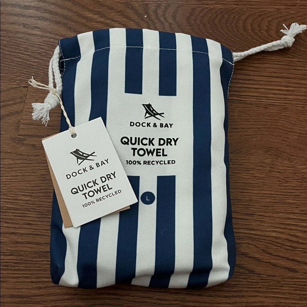 Dock & Bay Quick Dry Beach Towel - Navy & White Stripe